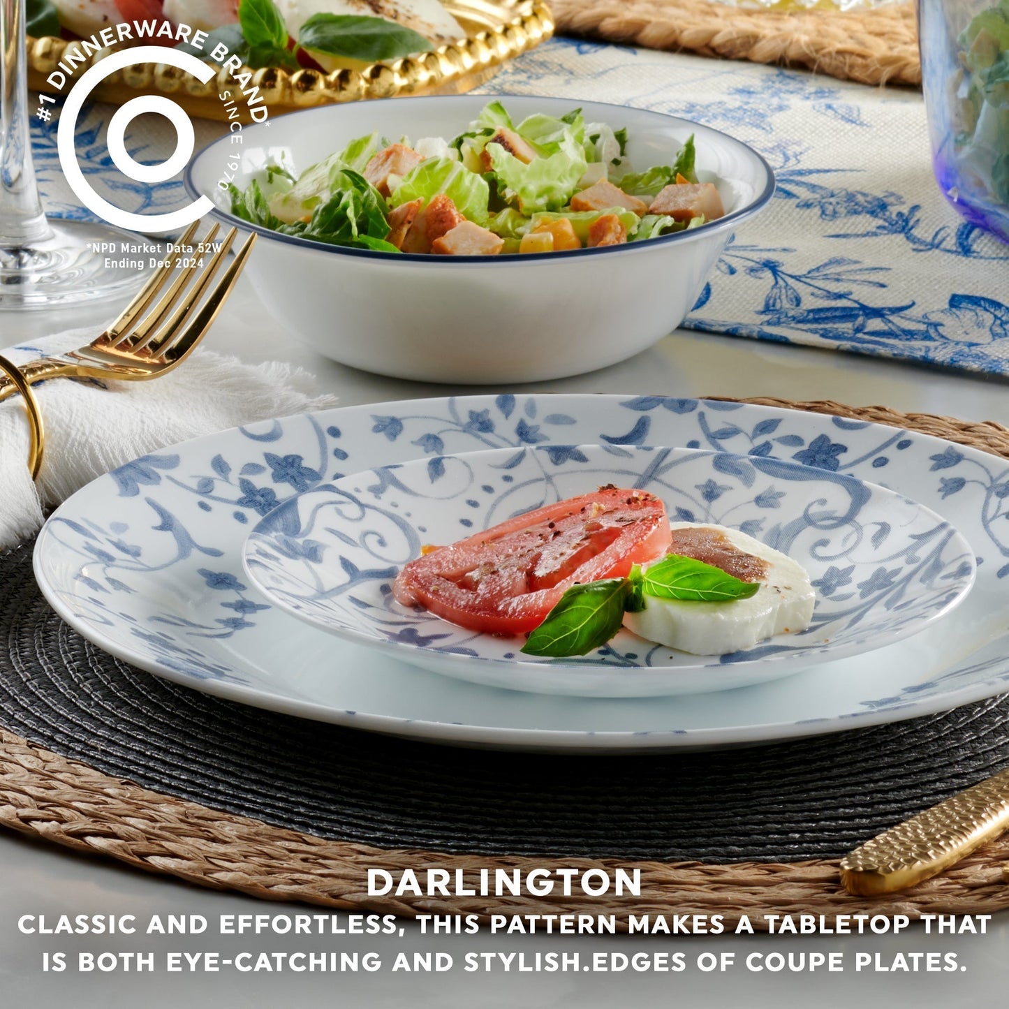 Corelle® Darlington 18-piece Dinnerware Set, Service for 6