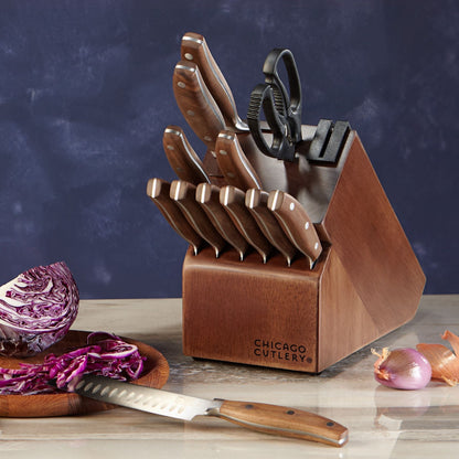 Chicago Cutlery® Signature Edge Walnut 13-piece Knife Block Set