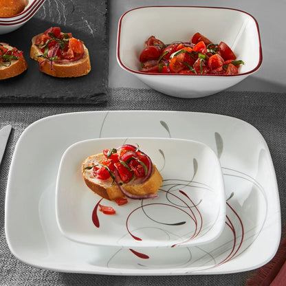 Corelle® Square Splendor 12-piece Dinnerware Set with Appetizer Plates, Service for 4
