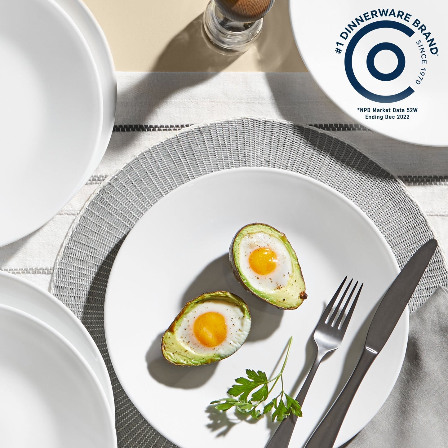 Corelle® Shimmering White 32-piece Dinnerware Set, Service for 8