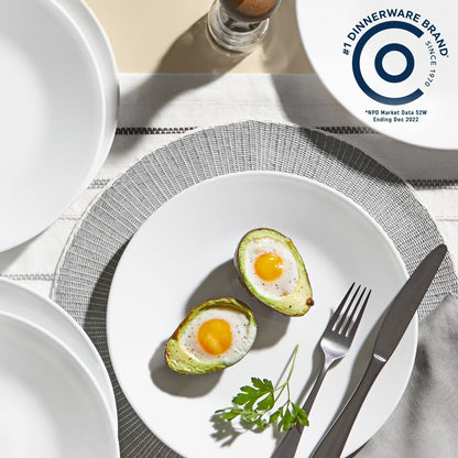 Corelle® Shimmering White 32-piece Dinnerware Set, Service for 8