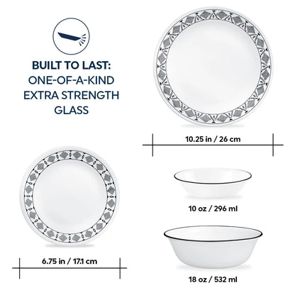 Corelle® Cusco 16-piece Mugless Dinnerware Set, Service for 4