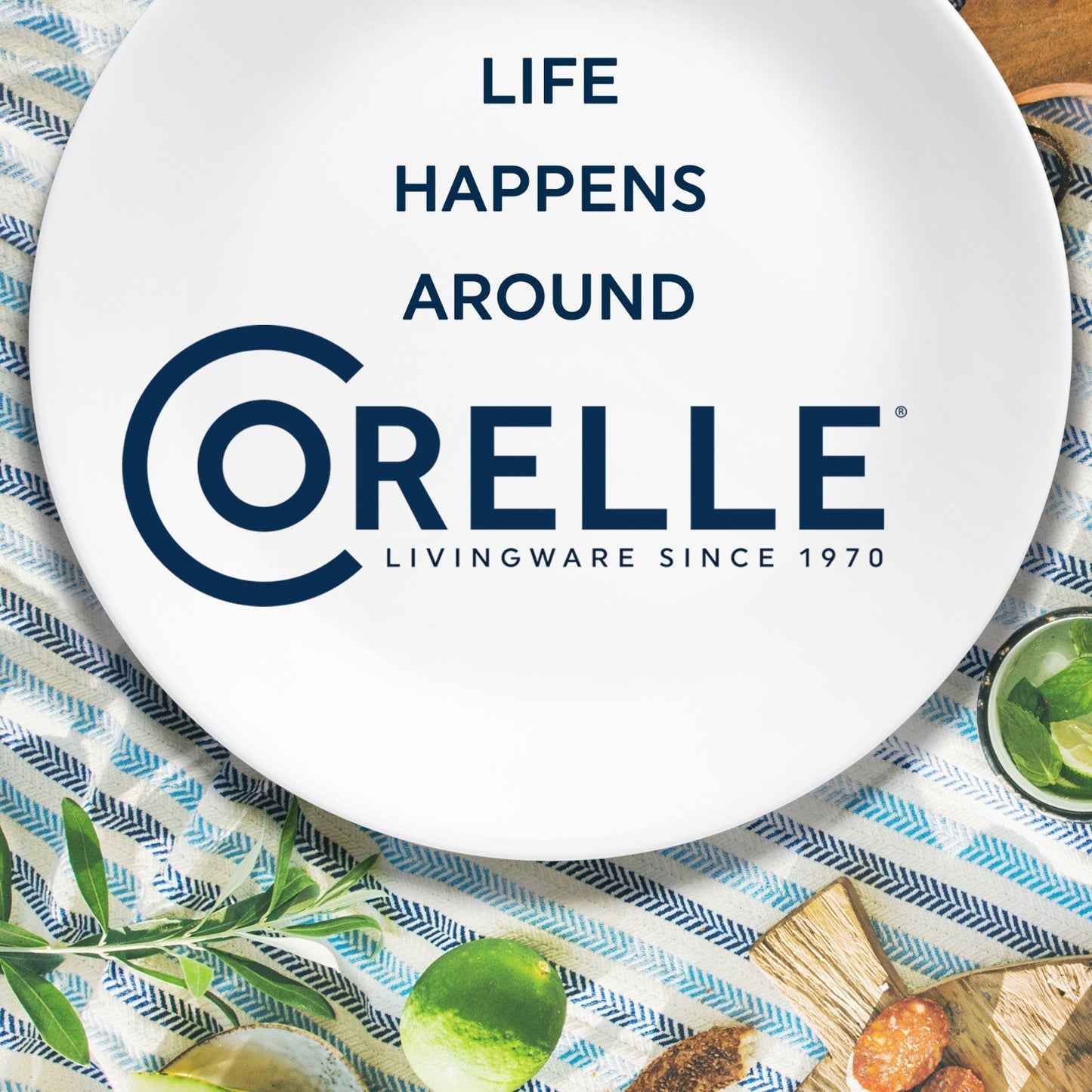 Corelle® Cobalt Circles 10.25" Dinner Plate
